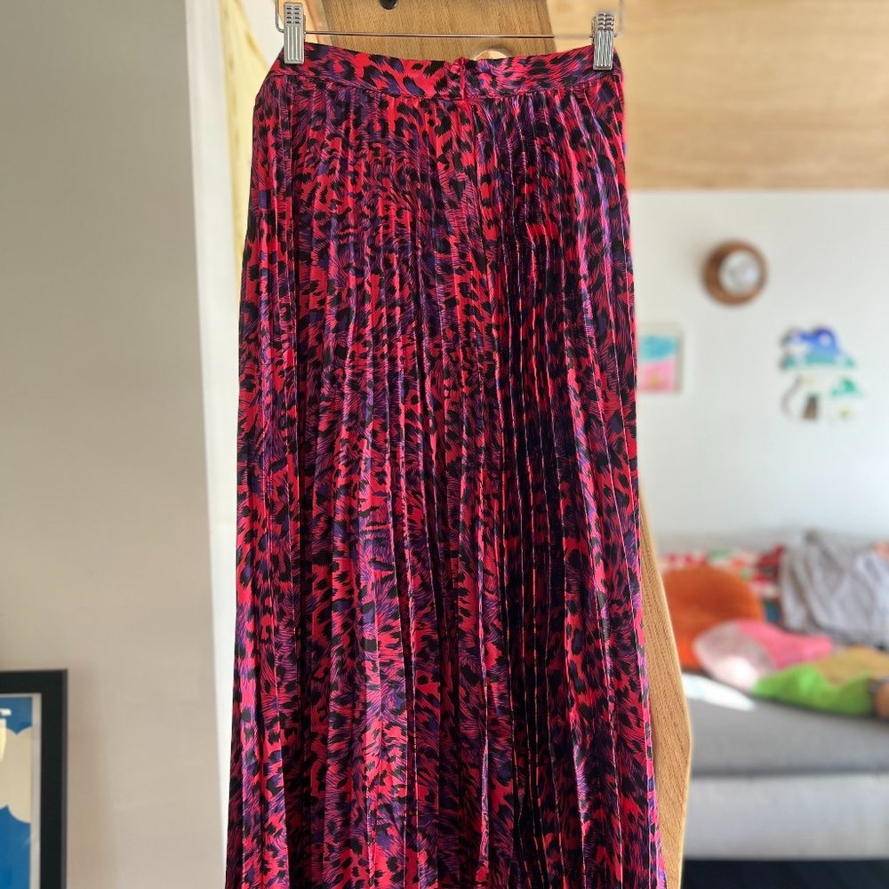 Pink Leopard Print Accordion Kourt Nova Skirt (NWT)